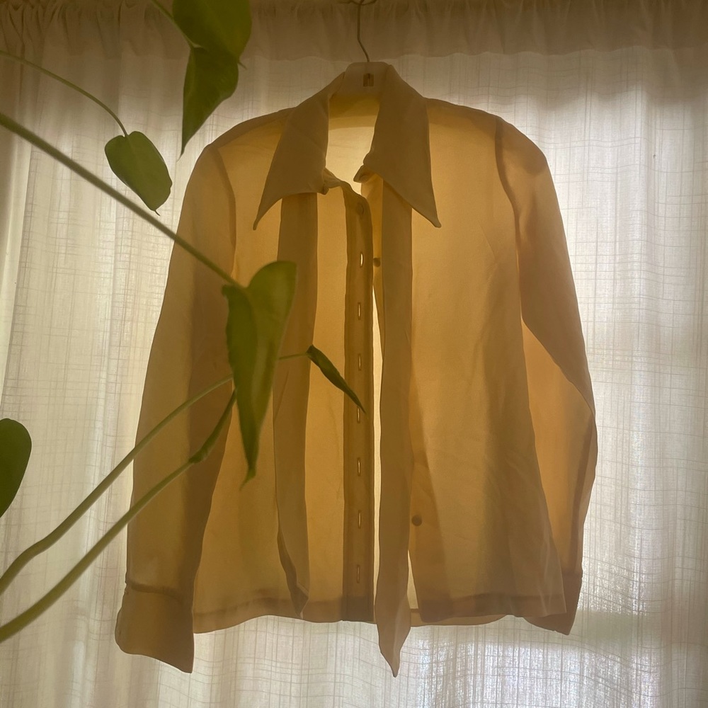 Vintage Gaddi cream blouse with matching tie